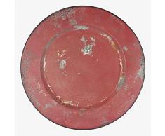 Better & Best Dessous de plat en fer peint, rond, 34 cm, couleur vin vieilli rouillé, dimensions 34 x 34 x 1 cm