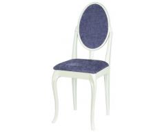High Street Design Lot de 4 chaises de salle à manger Blanc avec pieds Cabriole et violet Tissu Coussins