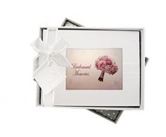 White Cotton Cards Demoiselle dhonneur Mariage, Petit Album Photo, Bouquet, Tissu, Blanc, 16Â x 20.5Â x 4Â cm