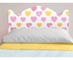 Oedim Tête de lit pour Enfant en PVC Impression numérique Motif cÅurs Roses et Jaunes 100 x 60 cm