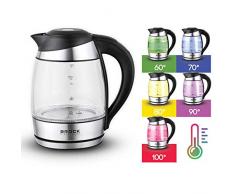 brock Electronics wk-2106-ll chauffe eau électrique en verre, 2200 W, 1.8 litres, 5 décibels, 3 vitesses, transparent
