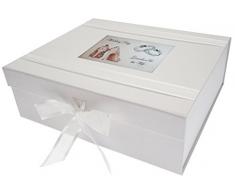 White Cotton Cards Jour aprÃ¨s Jour, Petit-Fils et sa Femme Grande boÃ®te Souvenir, Chaussures et bagues de Mariage Tableau, Design, Blanc, 27.2Â x 32Â x 11Â cm