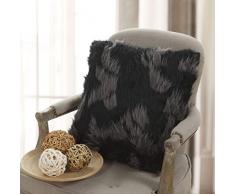Duck River Coussin dÃ©coratif en Fausse Fourrure Gris-Noir (Coquille), 20 x 20 cm