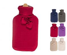 Bouillotte 2L avec Housse Uni - Double Lamelle - motif alÃ©atoire