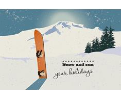 Papier Peint dÃ©co poster SNOW AND SUN 3 x 2,70 m | DÃ©co et photo murale XXL QualitÃ© HD Scenolia