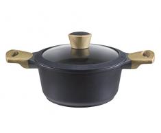 BEPER PE.165 Casserole 28cm avec Couvercle, Aluminium, Noir, 28 cm