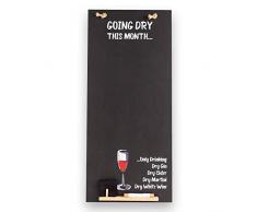 Tableaux Noirs UK Dry Mois Haut Mince Tableau Noir/Tableau Noir/Tableau Memo de Cuisine avec Corde, Plateau et Craie. Les cabines Design Range, Bois, Noir, 60Â x 26.5Â x 1Â cm