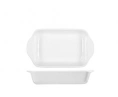 H & H Plat rectangulaire en porcelaine Blanc 19 x 25 cm