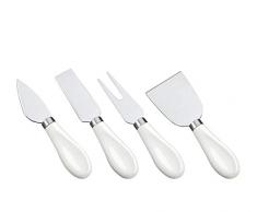 Cilio c296693 Umbria Ensemble de 4 couteaux Ã fromage en acier inoxydable avec manche en chÃªne, Acier inoxydable Porcelaine, Stainless/Porcelain, 5.5