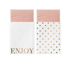 DELIGHT DEPARTMENT DD.06.13.2 Lot de Serviettes et Serviettes de Table Art Moderne 13 x 22 x 3.5 cm Or