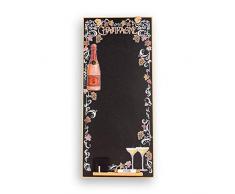 Tableaux Noirs UK Champagne Haut Mince Tableau Noir/Tableau Noir/Tableau Memo de Cuisine avec Corde, Plateau et Craie. Les cabines Design Range, Bois, Noir, 60Â x 26.5Â x 1Â cm