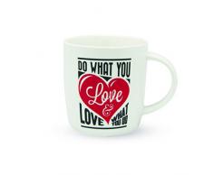 LEGAMI Liens aphorisme Bonne en Porcelaine Tasse, CÃ©ramique, Blanc, 9Â cm