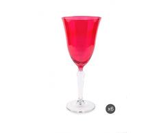 Excelsa Crystal Lot de 6Â verres Ã vin, verre, rouge