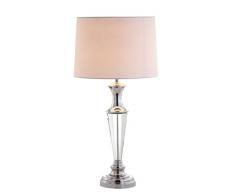 interfan Lampe de bureau avec écran de tissu E27, chrome, 33 x 33 x 71 cm