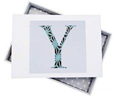 White Cotton Cards Alphabetics Initiale Y Mini Album Photo, Multicolore