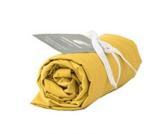 Moorish Idol - Satin de Coton Drap Housse- 180cm x 200cm- Jaune Curry