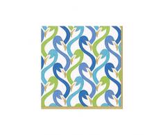 Caspari Flamingo Flock Serviette de Table Cocktail, Papier, Bleu, 12.7Â x 12.7Â x 3Â cm