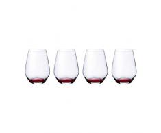 Villeroy & Boch Colourful Life Verre Deep Red, Lot de 4, 420 ml, Cristal, Transparent/Rouge