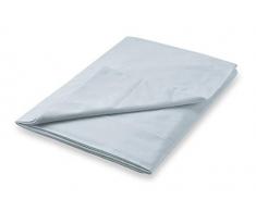 Peacock Blue Hotel Thread Count Plain Dye Drap Plat, 100% Coton Percale peigné 300 Fils au Pouce carré, Brume Bleue, Super King