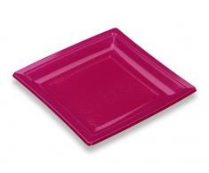 GUILLIN - QUADRIPACK AC185FUS CARTON DE 400 Assiette CarrÃ©e RÃ©utilisable, Plastique, Violet, 18,4 x 18,4 x 1,8 cm
