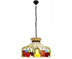 interfan Lampe suspension Style Tiffany Nature morte E27, Multicolore