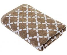 Lasa Home Draps 70x140, Collection Shibori, Motifs Floraux, Marron 100% Coton, 70x140x1 cm