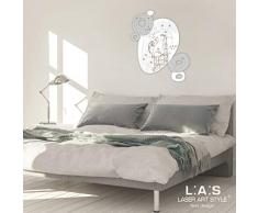 L:A : S Laser Art Style Cadre Mamelon Famille Moderne pour Chambre Ã Coucher SI-428L 55x65 cm Bianco-Antracite