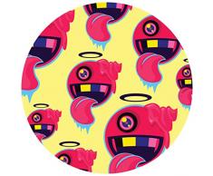 Stickie Stuff Lick FaceÂ âÂ Rouge DIY adhÃ©sif Tissu Cercles Murale sur Toile, tissÃ© Polyester, Grande, 71Â x 71Â cm, Multi/Couleur