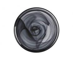 Maxwell Williams 5251568 Lot de 6 assiettes marblesques avec effet tourbillon en verre fait main Blanc 18,5 cm, Verre fait main., Noir , 39 cm