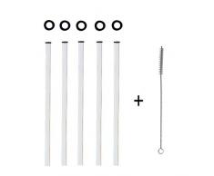 KOCH Paille en verre, droit, noir, avec pinceau, Lot de 5