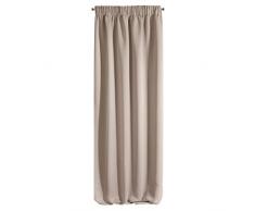 Design91 Rideaux Lisses occultants 8 Åillets Style Moderne, Poudre, 135x270cm