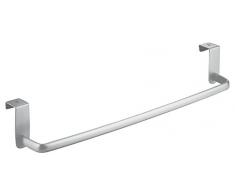 InterDesign Axis accroche-torchon pour porte, porte-serviettes pratique en métal pour cuisine et salle de bain, barre de cuisine à suspendre, argenté