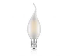 ledscom.de E14 LED Bougie avec Flamme Filament Mate 4W =33W 360lm Blanche-Chaude pour lintÃ©rieur et lextÃ©rieur