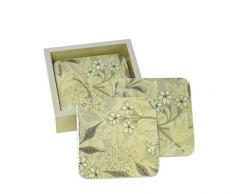 Fundashop Lot de 6 Dessous de Verre dÃ©corÃ©s de Morris 10x5x10.5 cm Tierra