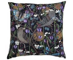 Nadja Wedin design Bonbon Oiseaux en Velours Noir â Housse de Coussin 48 X 48 cm