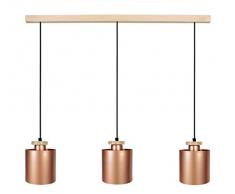 Tosel 21042 Lustre 3 Lumières, Acier/, E27, 40 W, dor, 70 x 90 cm