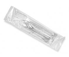 GUILLIN - SERVIPACK SETC4 CARTON DE 250 Set de 4 PiÃ¨ces Couvert, Plastique, Transparent, 25 x 6 x 2 cm
