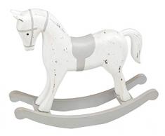 Unbekannt III Cheval Ã Bascule au Look Vintage, env. 27 x 23 x 6,5 cm, dÃ©coration de NoÃ«l, pÃ©riode de lAvent ou Chambre denfant, Blanc, 5 cm