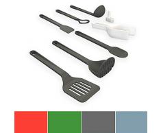 Venn Balance de cuisine avec grattoir intégré, Silicone, gris, Set of 8