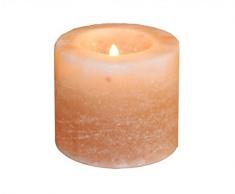 Himalaya Sel Dreams Cristal Photophore Cylindre Forme cylindrique, Cristal de sel, Orange, 7Â x 7Â x 7Â cm