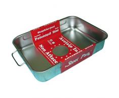 steel pan SP11163 Plat RECTANGULAIRE INOX, Acier Inoxydable, Argent, 40 x 28 x 8 cm