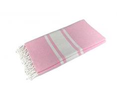 Sun and Surf Pink/White Fouta 100% Cotton 2600-A3, 90x170cm