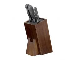 Relaxdays 10024668 Bloc Bambou Porte Bois 6 Couteaux Rangement Couverts Cuisine, HxlxP 25x11x17 cm, Brun