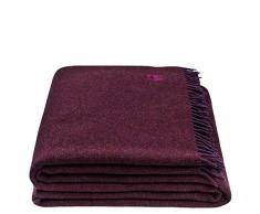 zoeppritz since 1828 Couverture Relax Must - Couverture Laine - Plaid de qualitÃ© supÃ©rieure en Pure Laine Vierge Ã Franges - 130 x 190 cm - de, Laine Vierge, 390 Wine, 130x190cm