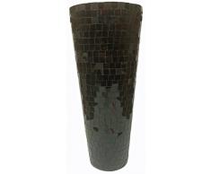 MG Decor Vase en Verre mosaÃ¯que Marron 30,5 cm