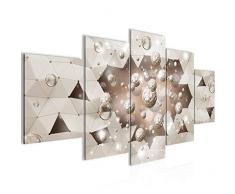 Tableau decoration murale RÃ©sumÃ© 3D 150 x 75 cm XXL Impression sur Toile Salon Appartment Marron 5 Parties prÃªt Ã accrocher 016753a