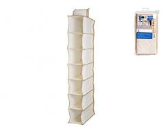 Home ordinattore pour Armoire, 7 étagères, Tissu, Ecru, 98 cm