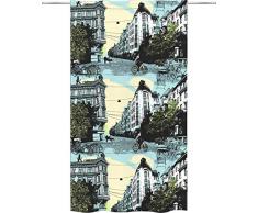 Vallila Bulevardi Helsinki Rideau occultant Motif Ville Bleu Aqua 140 x 250 cm