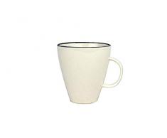 Canvas Home Ltd C37-MG-BLACK Lot de 4 tasses en porcelaine avec bord noir