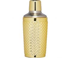 BarCraft Tropical Chic Shaker Boston Shaker Ã Cocktail 300 ML, Verre, dorÃ©, 8 x 8 x 17.5 cm